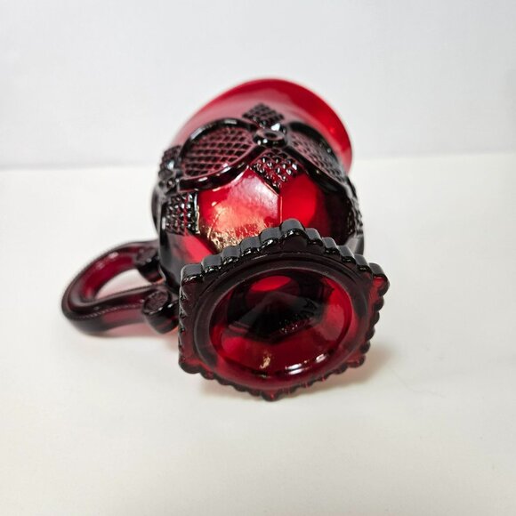 Vintage Avon 1876 Cape Cod Ruby Red Glass Creamer Bowl 4 In Holiday EUC - Picture 6 of 9
